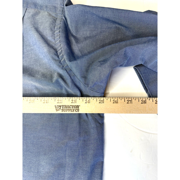 Tommy Hilfiger Mens Wrinkle Free Stretch Regular Fit Dress Shirt XL Blue - Picture 9 of 11